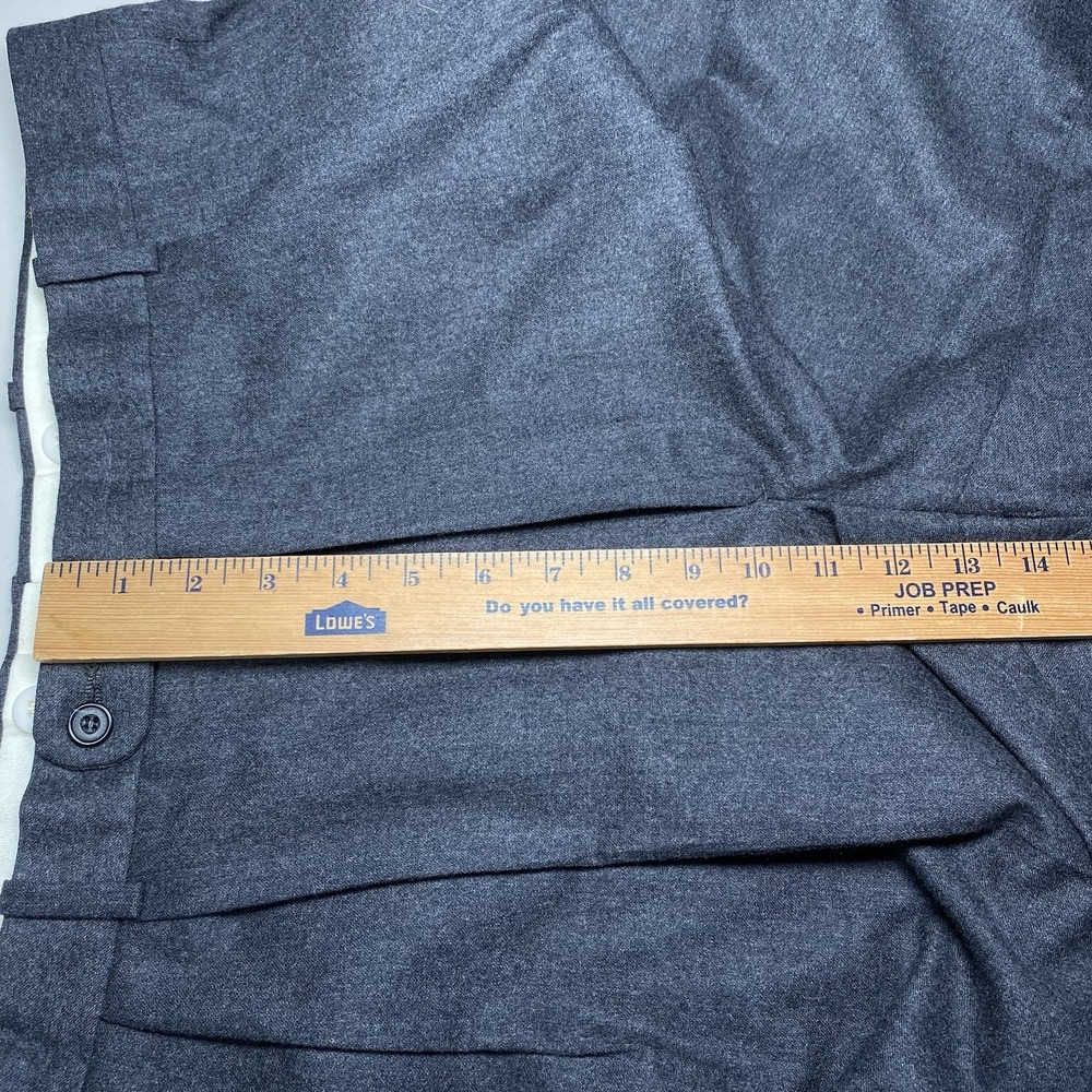 Aquascutum Dress Pant (39x30 Cuffed) Flannel Wool Pleated Dark Gray Quiet Luxury - Picture 5 of 12